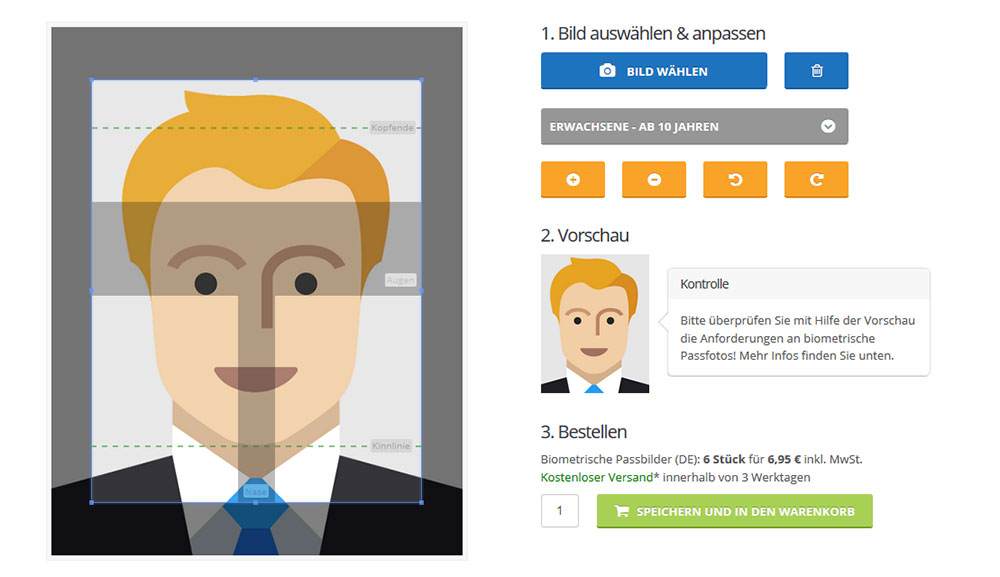 Biometrisches-Passbild.net Passbild Generator